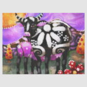 Whimsical Abstract Momma & Baby Cow Decoupage Seidenpapier (Vorderseite)