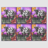 Whimsical Abstract Momma & Baby Cow Decoupage Seidenpapier (Vorderseite)