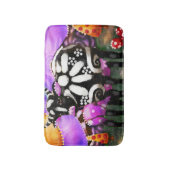 Whimsical Abstract Momma & Baby Cow Funky Farm Badematte (Vorderseite Vertikal)