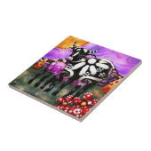 Whimsical Abstract Momma & Baby Cow Funky Farm Fliese (Seite)