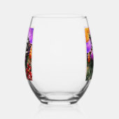 Whimsical Abstract Momma & Baby Cow Funky Farm Weinglas Ohne Stiel (Rechts)