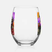 Whimsical Abstract Momma & Baby Cow Funky Farm Weinglas Ohne Stiel (Links)