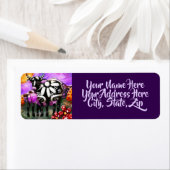 Whimsical Abstract Momma & Baby Cow Return Address (Insitu)