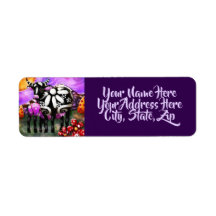 Whimsical Abstract Momma & Baby Cow Return Address