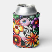 Whimsical Abstract Puffin Bird In Flowers Dosenkühler (Kanne Vorderseite)