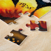 Whimsical Abstract Puffin Bird In Flowers Puzzle (Seite)