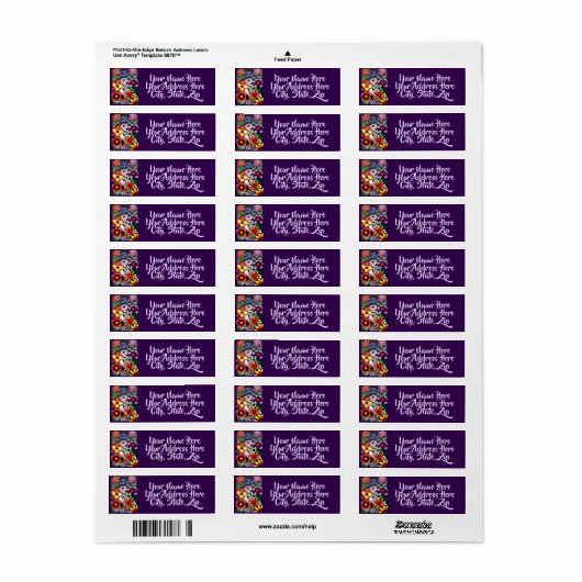 Whimsical Abstract Puffin Return Address Label (Vorne)