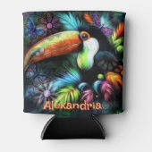 Whimsical Abstract Toucan Bird Personalized Dosenkühler (Vorderseite)