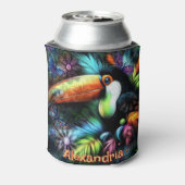Whimsical Abstract Toucan Bird Personalized Dosenkühler (Kanne Rückseite)