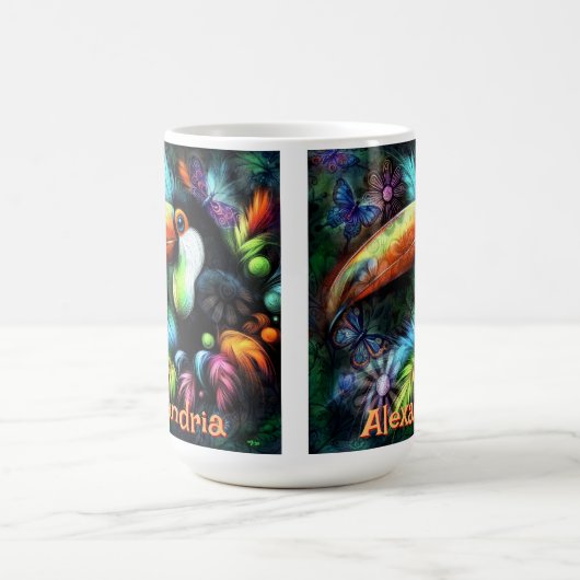 Whimsical Abstract Toucan Bird Personalized Kaffeetasse (Mittel)