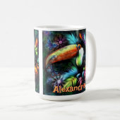 Whimsical Abstract Toucan Bird Personalized Kaffeetasse (VorderseiteRechts)