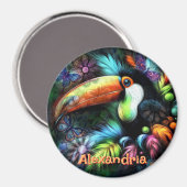 Whimsical Abstract Toucan Bird Personalized Magnet (Vorderseite/Rückseite)