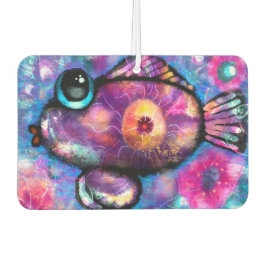Whimsical Abstrakt Big Eye Fisch Lila Aquamarin Ro Autolufterfrischer