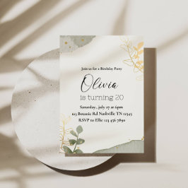 Whimsical Abstrakt Botanic Girl Birthday Party Einladung