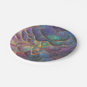 Whimsical Abstrakt Dragon Scales Cooles Fraktal Ku Pappteller (Schrägansicht)