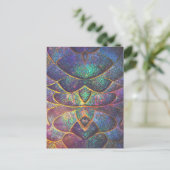 Whimsical Abstrakt Dragon Scales Cooles Fraktal Ku Postkarte (Stehend Vorderseite)