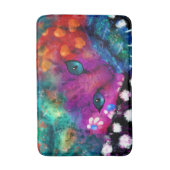 Whimsical Abstrakt Dreamy Kitty Cat Aquamarin Lila Badematte (Vorderseite Vertikal)