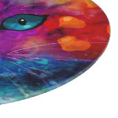 Whimsical Abstrakt Dreamy Kitty Cat Aquamarin Lila Schneidebrett (Ecke)
