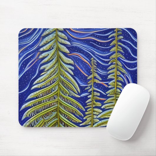 Whimsical Abstrakt Evergreens Mousepad (Mit Mouse)