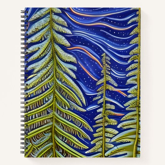 Whimsical Abstrakt Evergreens Notizblock (Vorderseite)