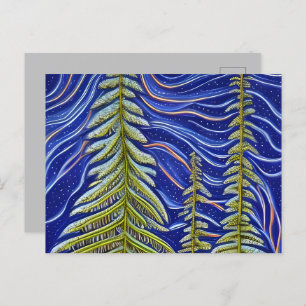 Whimsical Abstrakt Evergreens Postkarte