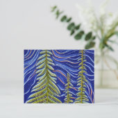 Whimsical Abstrakt Evergreens Postkarte (Stehend Vorderseite)