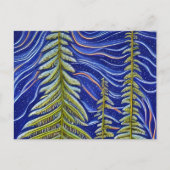 Whimsical Abstrakt Evergreens Postkarte (Vorderseite)