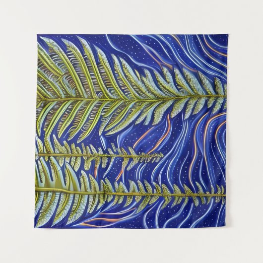 Whimsical Abstrakt Evergreens Wandteppich (Vorderseite (Horizontal))