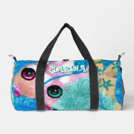 Whimsical Abstrakt Fish Trio Blue Personalisiert Duffle Bag