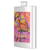Whimsical Abstrakt Flamingo Bird Personalisiert Flachmann (Links)