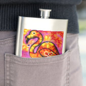 Whimsical Abstrakt Flamingo Bird Personalisiert Flachmann (Beispiel)