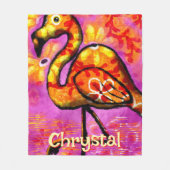Whimsical Abstrakt Flamingo Bird Personalisiert Fleecedecke (Vorderseite)