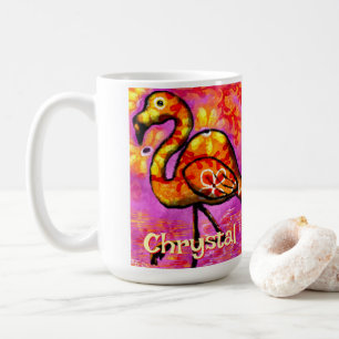 Whimsical Abstrakt Flamingo Bird Personalisiert Kaffeetasse