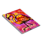 Whimsical Abstrakt Flamingo Bird Personalisiert Notizblock (Rechte Seite)