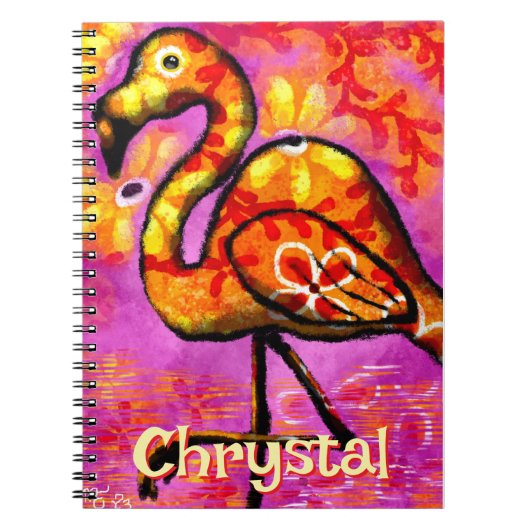 Whimsical Abstrakt Flamingo Bird Personalisiert Notizblock (Vorderseite)