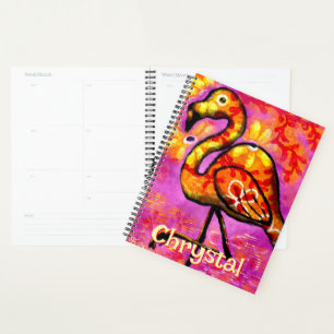 Whimsical Abstrakt Flamingo Bird Personalisiert Planer