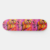 Whimsical Abstrakt Flamingo Bird Personalisiert Skateboard (Horizontal)