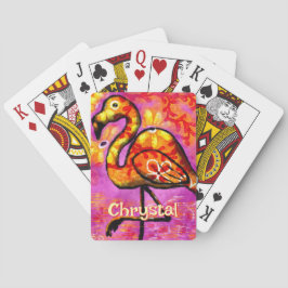 Whimsical Abstrakt Flamingo Bird Personalisiert Spielkarten