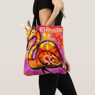 Whimsical Abstrakt Flamingo Bird Personalisiert Tasche