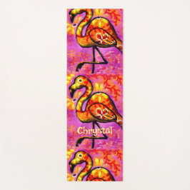 Whimsical Abstrakt Flamingo Bird Personalisiert Yogamatte
