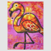 Whimsical Abstrakt Flamingo Floral Decoupage Seidenpapier (Vorderseite)