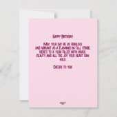 Whimsical Abstrakt Flamingo Geburtstagskarte (Rückseite)