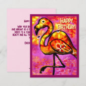 Whimsical Abstrakt Flamingo Geburtstagskarte (Vorne/Hinten)