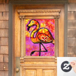 Whimsical Abstrakt Flamingo Pink Fensterklammer Fensteraufkleber