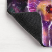 Whimsical Abstrakt floral Kitty Cat Black Pink Mousepad (Ecke)