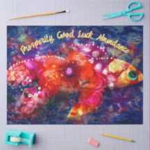 Whimsical Abstrakt Goldfish Lila Decoupage