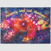 Whimsical Abstrakt Goldfish Lila Decoupage Seidenpapier (Vorderseite)