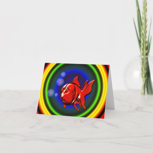 Whimsical Abstrakt Goldfish Note Card Dankeskarte (Vorderseite)