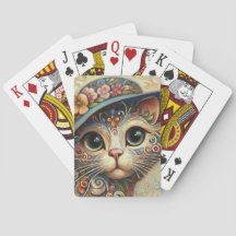 Whimsical Abstrakt Kitty Cat mit Hut