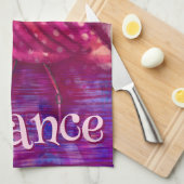 Whimsical Abstrakt Pink Flamingo Personalisiert Geschirrtuch (Viertel Falte)